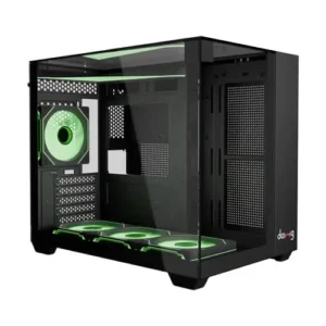 Dawg Y 740 Cube ARGB M-ATX Mini Tower Cabinet (Y740-ARGB-BLACK)