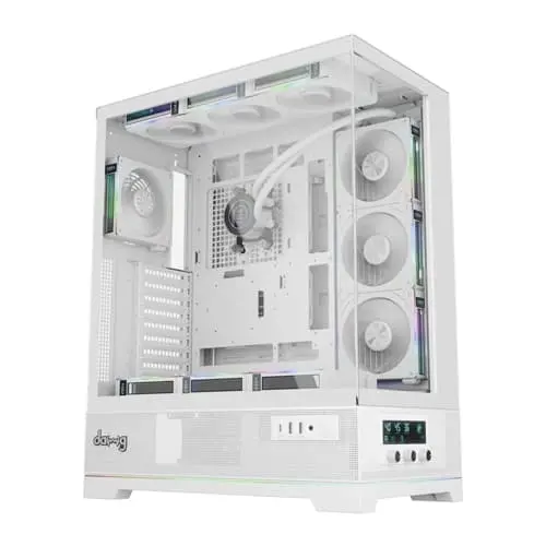 Dawg Y 990 ARGB E-ATX Mid Tower White Cabinet With Pre-installed 360mm AIO Cooler (Y990-ARGB-WHITE)