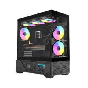 Ant Esports Crystal X6 Digital Mid Tower Gaming Cabinet Black (CRYSTAL-X6-DIGITAL-BLACK)